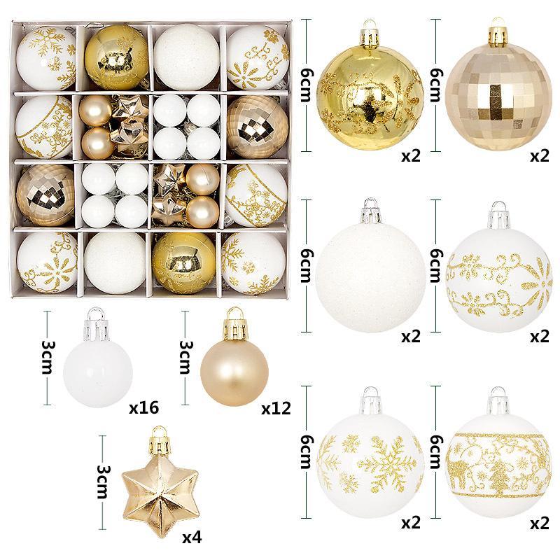 Christmas Ball Ornament, 44pcs set Mixed Color Shatterproof Christmas Ball, Festive Decorations for Home Party Christmas Tree, Home Decor