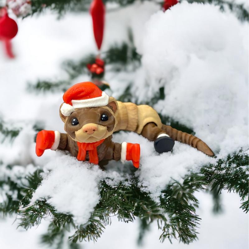 Sable Ferret - Articulated 3D Printed - Unique Home Decor Ornament