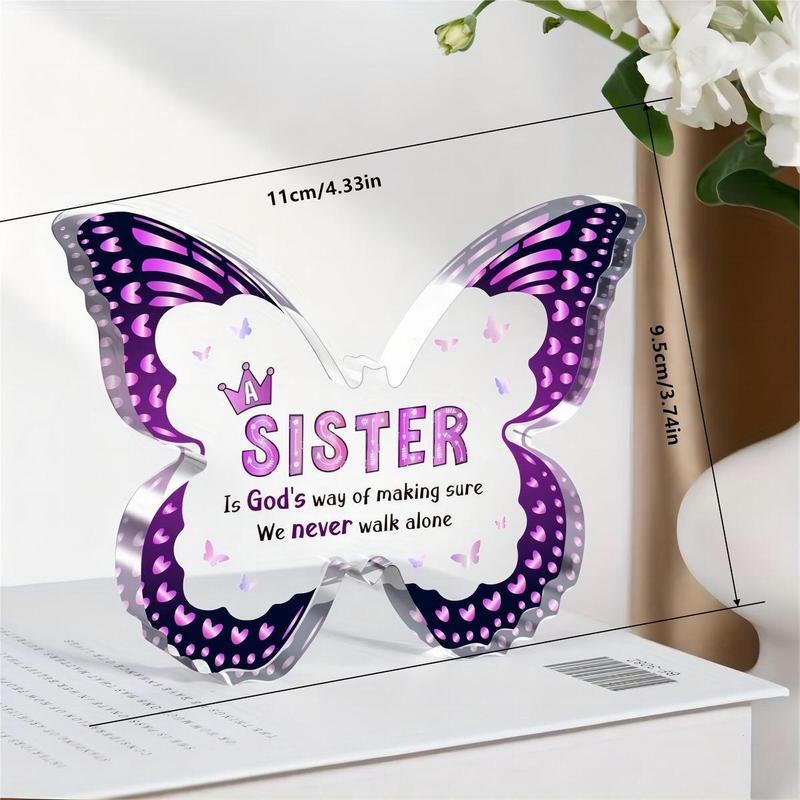 Butterfly Shaped Acrylic Ornament, Creative Sister Gift, Sister Birthday Gift, Unique Sister Gift, Gift for Sister, Wedding Gift