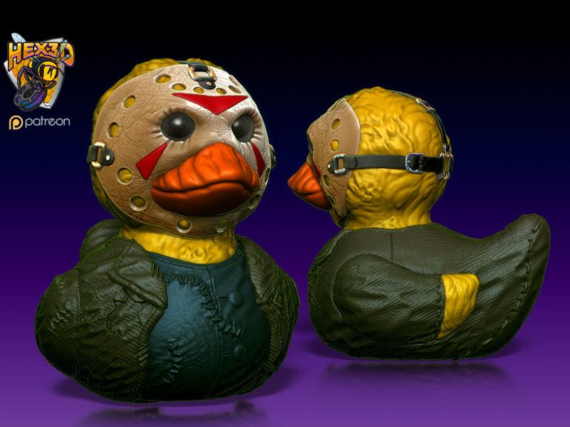 3D Printed Jason Figurine for Duck Collectors and More - Quirky Home Decor by Hex3D Multicolor Ornaments jeep duck