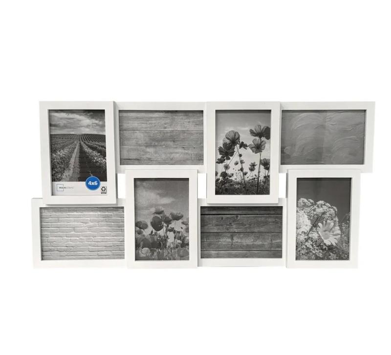 4x6 8-Opening Linear Gallery Collage Picture Frame, Rustic Gray