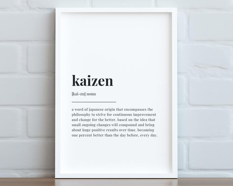 Kaizen Definition Print Poster Prints No Framed, Gifts For Family Friend, Bedroom Wall Decor, Wall Art Home Decor, Modern Wall Art