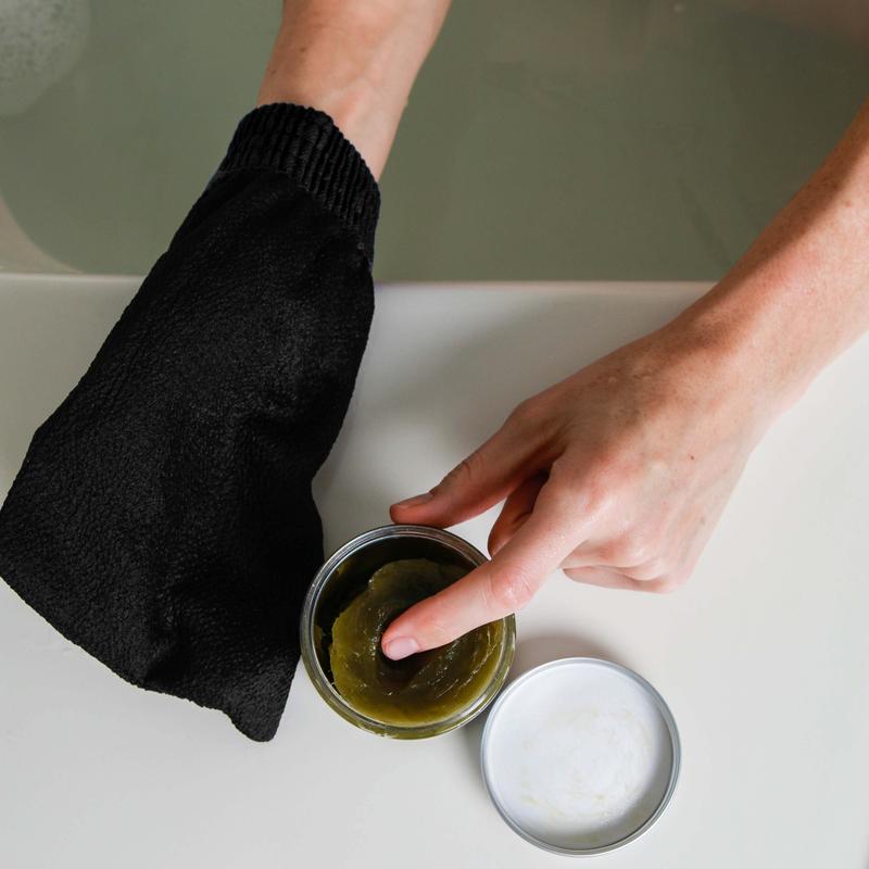 Moroccan Hammam Spa Set | With Moroccan Black Soap and Exfoliating Glove | Spa Gift