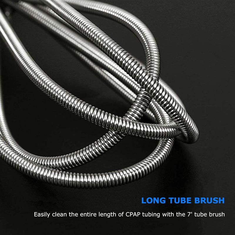 CPAP Tube Cleaning Brush-7 Feet Flexible + 7 Inches Handy Stainless Steel Wire Bristle Brush- Fits for Standard 22mm Diameter Tubing