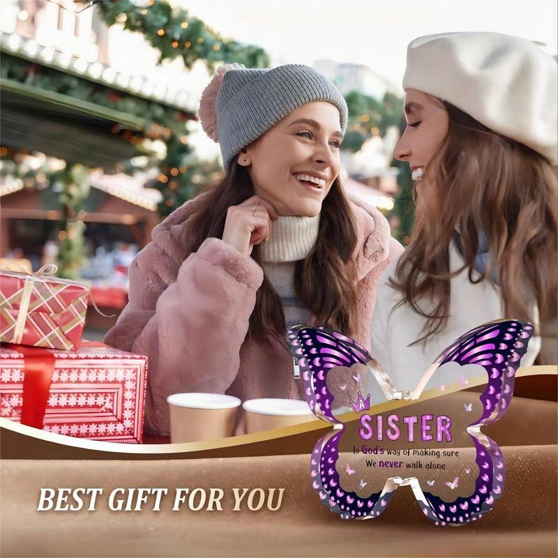 Butterfly Shaped Acrylic Ornament, Creative Sister Gift, Sister Birthday Gift, Unique Sister Gift, Gift for Sister, Wedding Gift