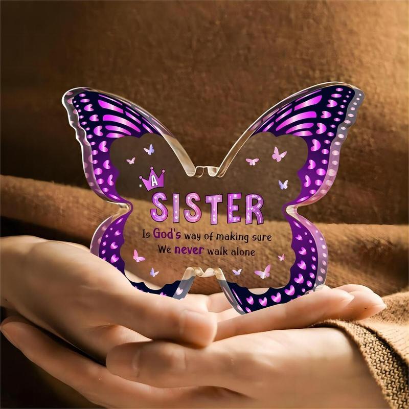 Butterfly Shaped Acrylic Ornament, Creative Sister Gift, Sister Birthday Gift, Unique Sister Gift, Gift for Sister, Wedding Gift