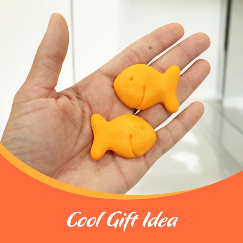 Holdfish Fridge Magnets Large Size Set of 2 Pcs, Goldfish Crackers Lovers Gift Idea for Kitchen Decor, Unique Christmas Gift