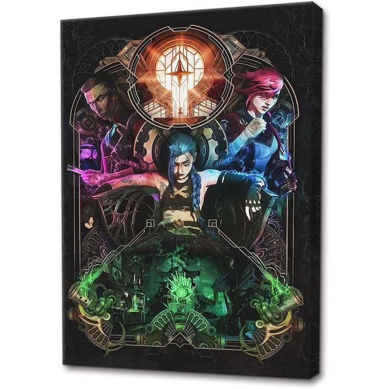 Arcane Jinx animated movie poster Canvas Prints Wall Art poster Home Decor Room Anime Design (A,24x36inch Unframed)