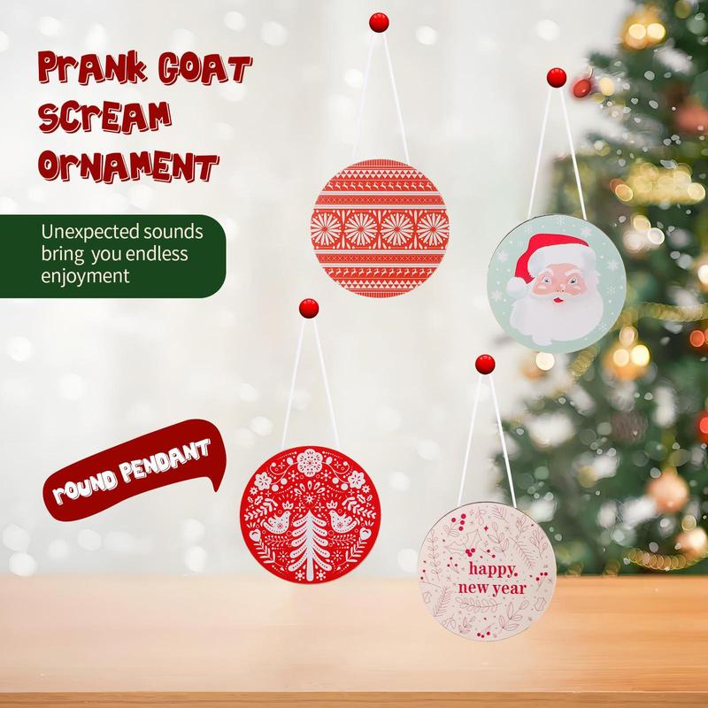 Prank Goat Scream Ornament Ornament, 1 Count Wooden Hanging Christmas Tree Holiday Party Decoration, Surprise Ornament for Home Party Decor