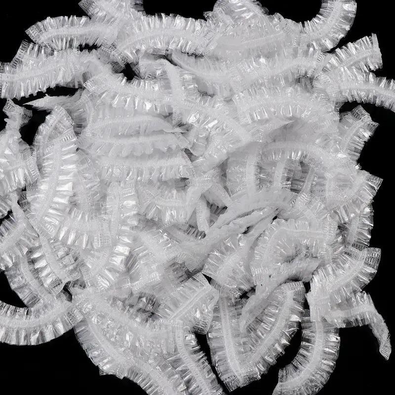 100pcs Disposable Clear Elastic Ear Cover, Ear Protection Cap For Hair Dyeing, Showering & Bathing