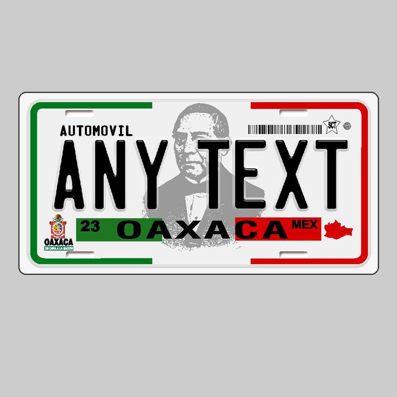 Placas de Oaxaca México personalizada