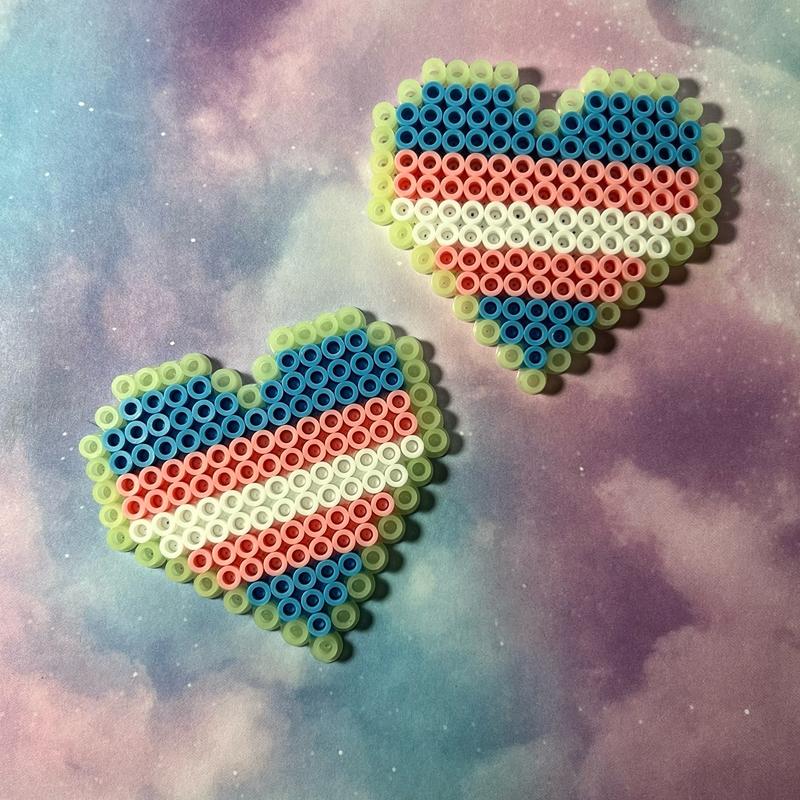 Pride Heart Perler Kandi Fridge Locker Magnet