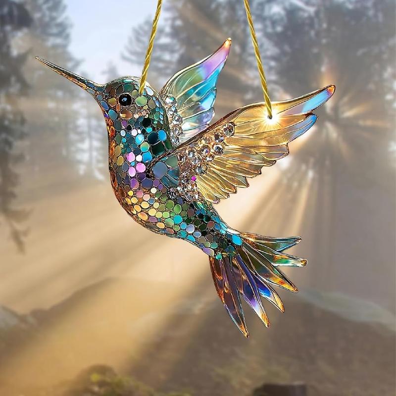 Sherum Spirit Birds,Yifare Spirit Birds,Sheremart Spirit Birds,Hummingbird Suncatcher Stained Glass Window Decor,Acrylic Bird Window Hanging suncatcher,Christmas Decoration Women Gifts