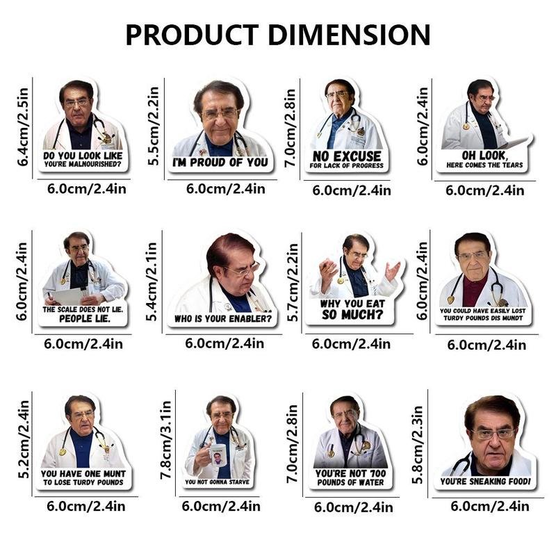 Doctor Phrase Pattern Magnet, 12pcs set Funny Fridge Magnet, Adults Inspirational Refrigerator Magnet for Diet Control