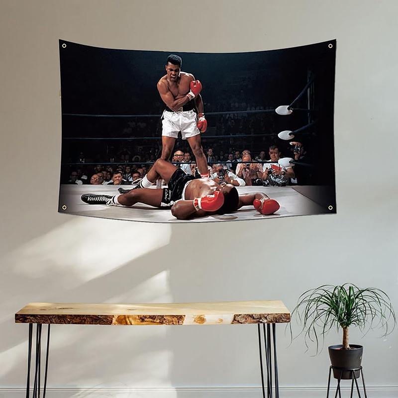 Muhammadd Ali Boxing Sports 3x5Ft Flag Tapestry for Wall Hanging College Dorm Room Man Cave Decorations Bedroom Living Room Banner