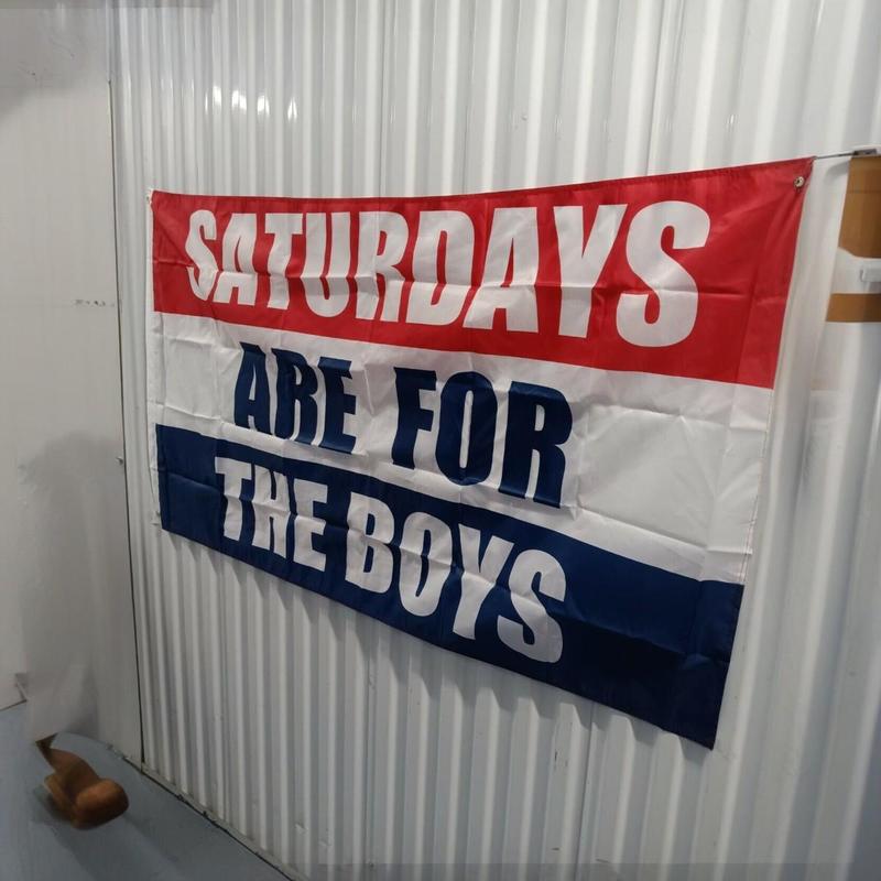 Letter Pattern Flag, Saturdays Are for The Boys Slogan Flag, Party Decorative Banner, Hanging Banner for Home Party Decoration