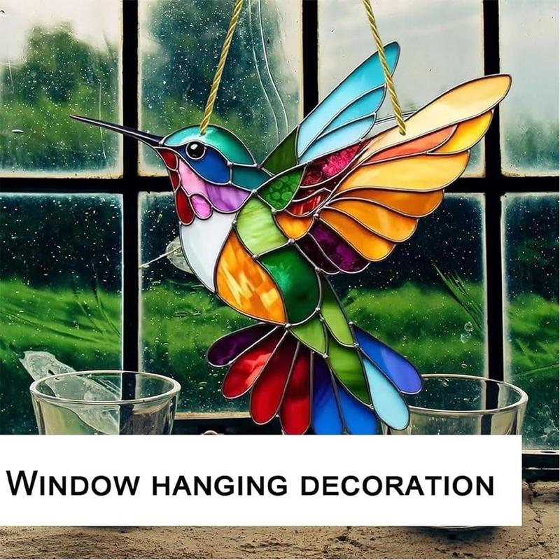 Sherum Spirit Birds,Yifare Spirit Birds,Sheremart Spirit Birds,Hummingbird Suncatcher Stained Glass Window Decor,Acrylic Bird Window Hanging suncatcher,Christmas Decoration Women Gifts