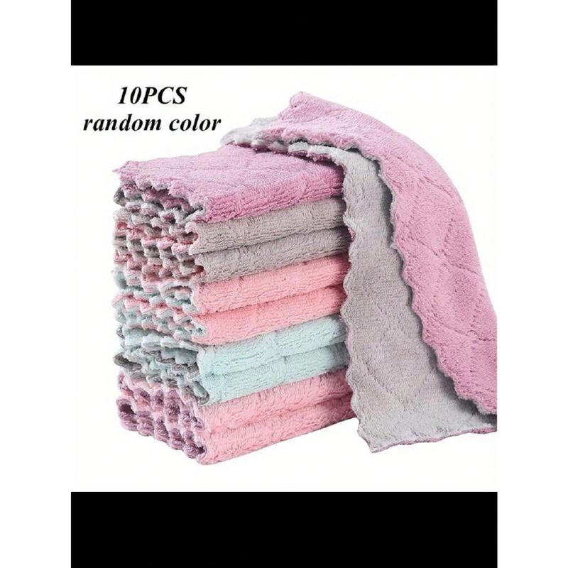 10 20pcs Kitchen Towels And Dishcloths Rag Set 9.4in*5.5in Small Dish Towels For Washing Dishes Dish Rags For Everyday Cooking Baking-Random Color,Kitchen,Bathroom,Home,Household Supplies