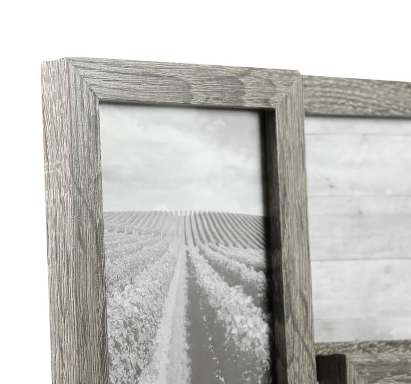 4x6 8-Opening Linear Gallery Collage Picture Frame, Rustic Gray