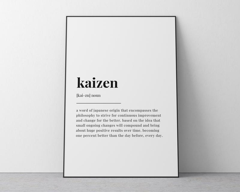 Kaizen Definition Print Poster Prints No Framed, Gifts For Family Friend, Bedroom Wall Decor, Wall Art Home Decor, Modern Wall Art