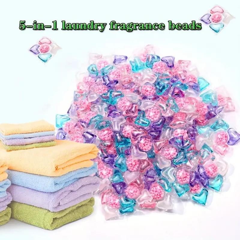 5 in 1 Laundry Beads, 30 50pcs pack Long Lasting Fragrance Laundry Beads, Portable Laundry Detergent Beads for Home & Travel