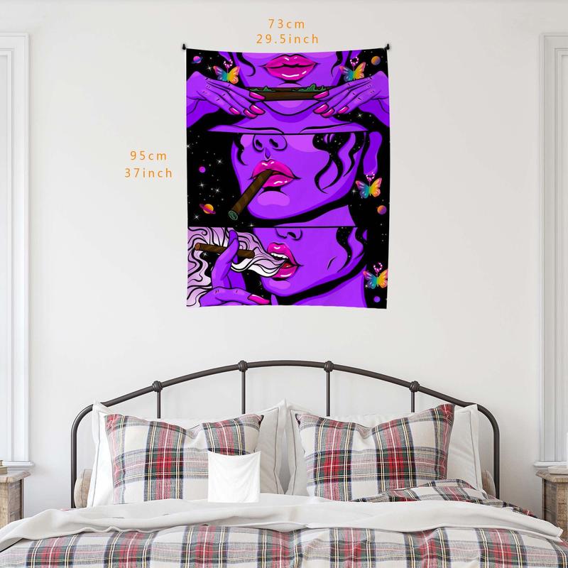 Girl Pattern Tapestry, Modern Wall Decor Hanging Tapestry, Polyester Aesthetic Poster for Bedroom Dorm Room Decor, Bedroom Accessories for Home Decor, Dorm Essentials