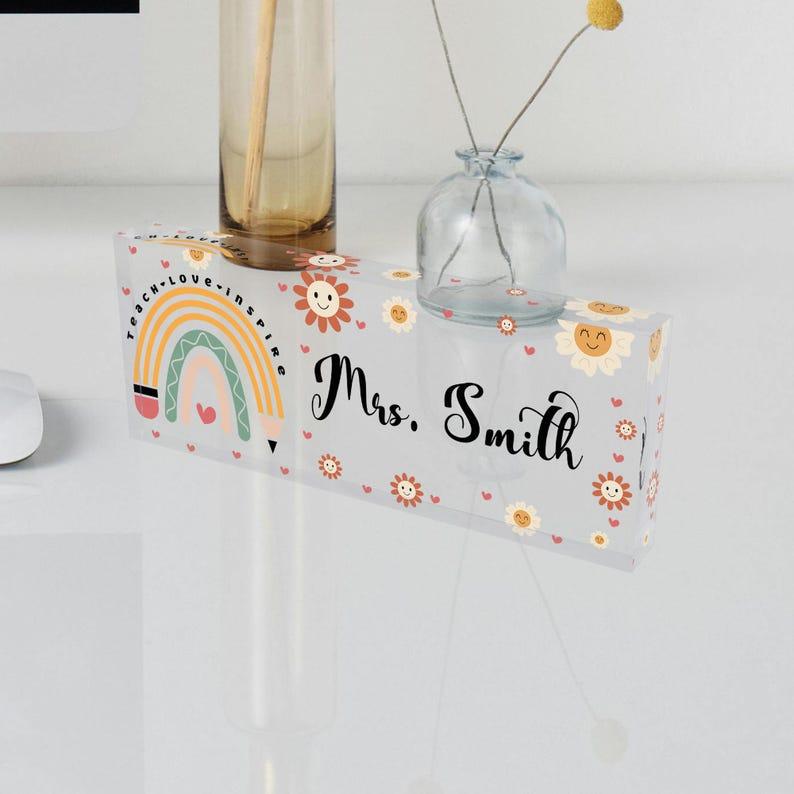 Custom Teacher Desk Name Plate, Teacher Name Plate, Personalized Name Plate for Teacher, Custom Name Teacher Gift, Gift for Teacher