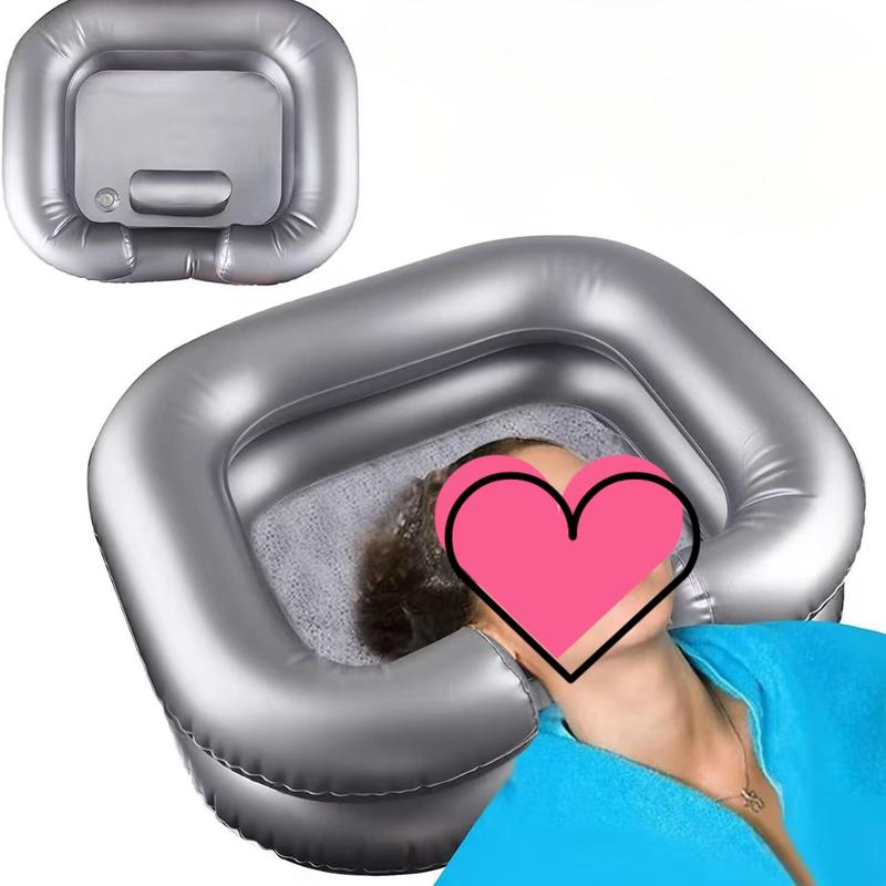 Inflatable Shampoo Basin with Neck Support & Drain Hose for Hair Washing - Perfect for Dreadlocks, Curly Hair & Thick Hair