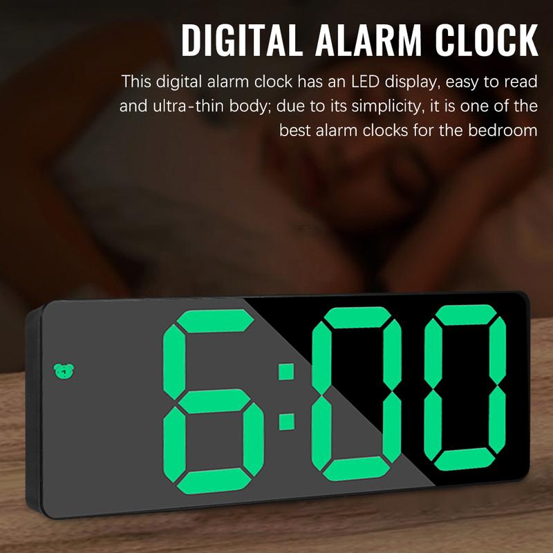 Birthday Gift Digital Alarm Clock LED Travel Alarm Clocks with Snooze Button Brightness Adjustable