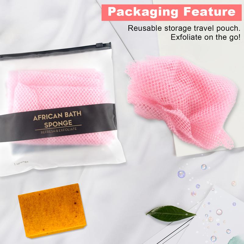 2pcs African Exfoliating Net Sponge -  Exfoliating Sponge for Smooth Skin, Ideal for Bath & Shower, Removes Dead Skin