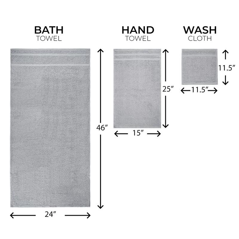 Mainstays Grey 10 Piece Towel Set - Upgraded Softness & Durability