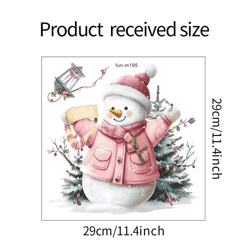 Snowman Pattern Toilet Sticker, 1 Count Cute Cartoon Toilet Decal, Self Adhesive Toilet Sticker, Home Decor for Bathroom, Christmas Decorations