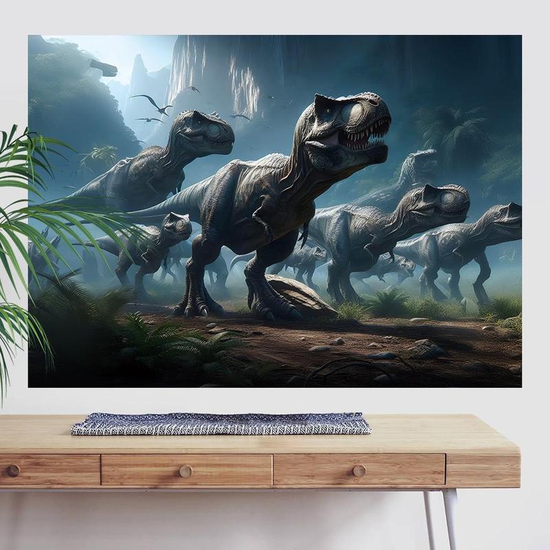 Jurassic Park Themed Party Backdrop, 1 Count Dinosaur Pattern Wall Hanging Banner, Wall Decor for Home Living Room Bedroom Office