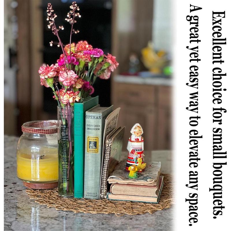 Clear Book Flowers Vase - Cute Bookshelf Decor; Unique Vase for Book Lovers, Artistic and Cultural Flavor Acrylic Vases for Home Office Decor, A Book About Flowers (Clear - B)