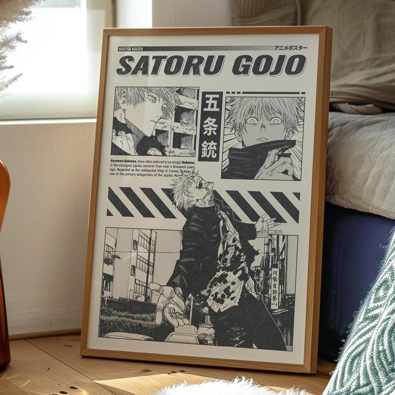 Jujutsu Kaisen Satoru Gojo Manga Poster, Gojo Satoru Sensei JJK Anime Manga Posters (NO FRAME)