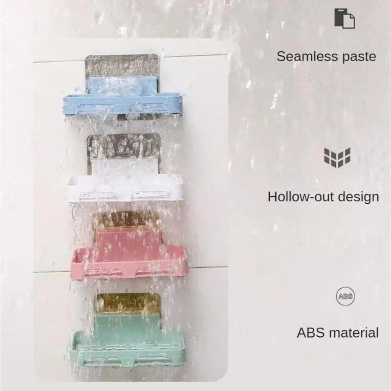 Bathroom Accessories Soaps  Holder Wall Mount Drain Soap Dish Box Plastic Hollow Installation