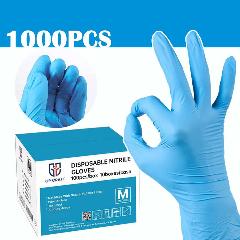 Blue Nitrile Disposable Gloves, 4mil, Powder-Free, Latex-Free, Waterproof, Non-Slip,for Household Cleaning Baking Pack