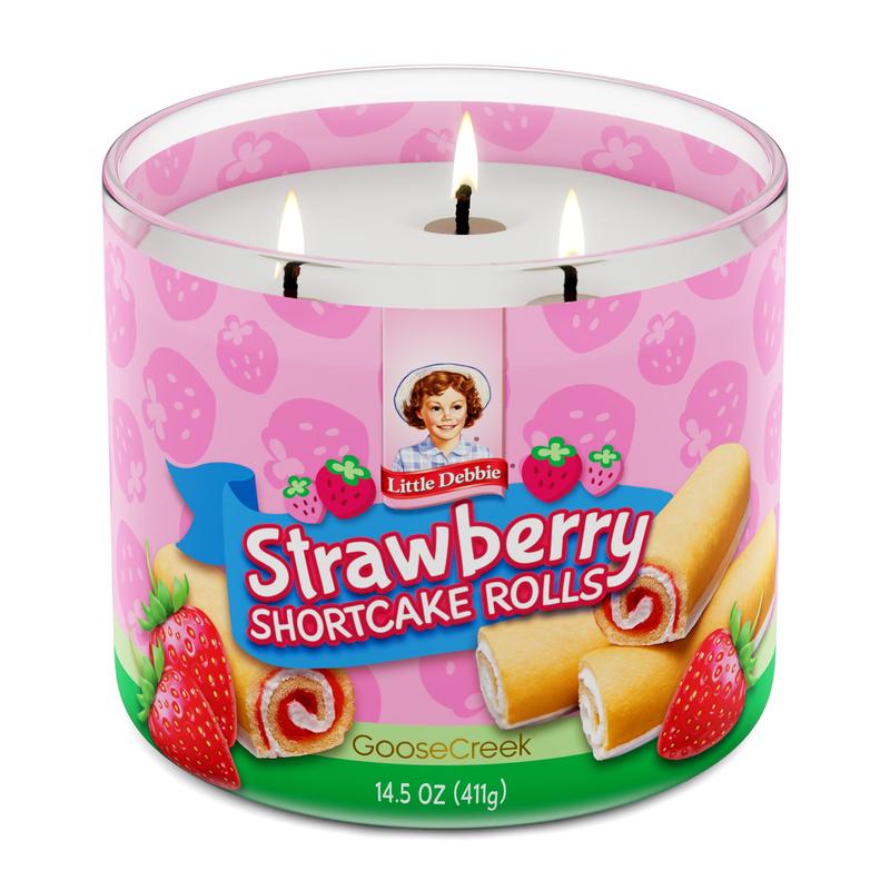 Goose Creek Little Debbie Christmas Gingerbread Cookies Scented 3-Wick Jar Candle 14.5oz Aroma Decor flameless taper