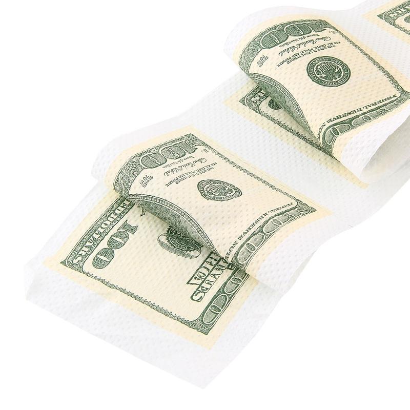 Money Toilet Paper One Hundred Dollar Bill Roll of Toilet Paper Dollar Bill Printed Household Toilet Paper for Bathroom Kitchen Workshop