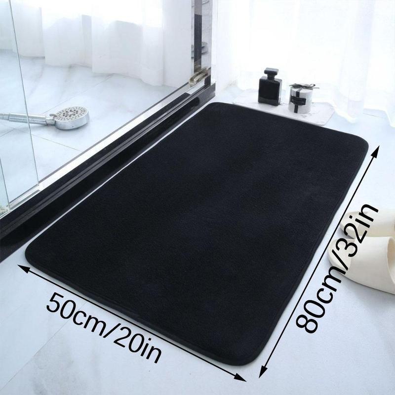 Comfortable Soft Cozy Solid Color Bathroom Mat, 1 Count Super Absorbent Washable Coral Fleece Bathmat, Non-slip Rug, Floor Mat for Kitchen Bedroom Living Room Washroom Toilet, Bathroom Accessories