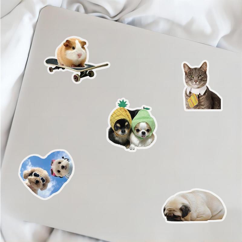 Cute Animals Pattern Sticker, 50pcs Funny Animal Sticker, Vinyl Waterproof Sticker for Laptop, Water Bottle, Phone, Luggage, Scrapbook