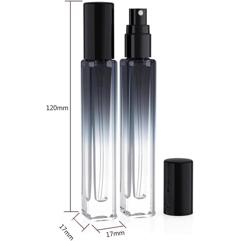 5 count Cologne Perfume Atomizer Empty,10ML Mini Perfume Bottles Refillable With Dispenser Tools, Pocket Perfume Spray Bottle Atomizer for Travel and Sample Container (Gradient+black cap)