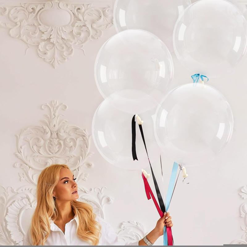 24 count Clear Balloons 18 Inch Big Clear Balloons Latex Giant Clear Balloon  Thick Balloons for Photo Shoot Christmas Birthday Wedding Party Festival Decorations