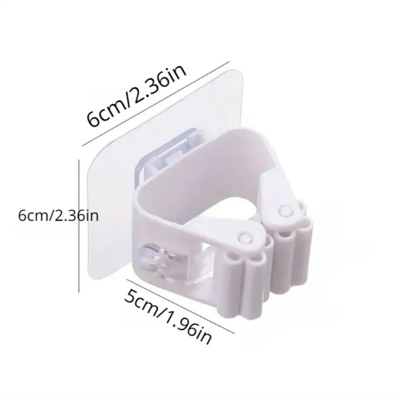 2pcs Punch-free Mop Gripper, Multifunctional Wall Mounted Mop Holder, Household Storage Hook for Bathroom