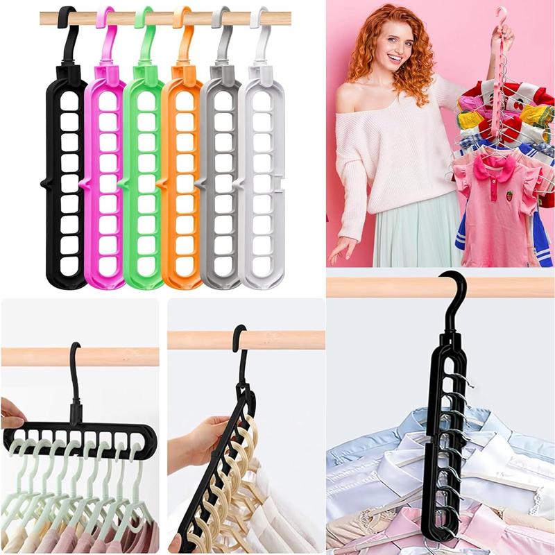 4 Pack Multifunctional Closet-Organizer and Storage Bra-Hangers with 9 Holes, Space-Saving, Apartment Dorm Room Wardrobe Essentials. Hanging Buckle