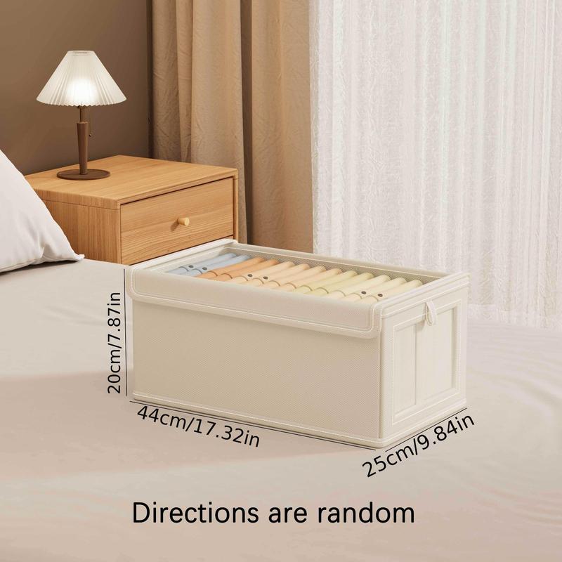 Clothes Storage Box, 1 Count Foldable Clothes Storage Organizer with Clear Lid, Clothes Storage Box for Bedroom, Wardrobe, Home Organizer