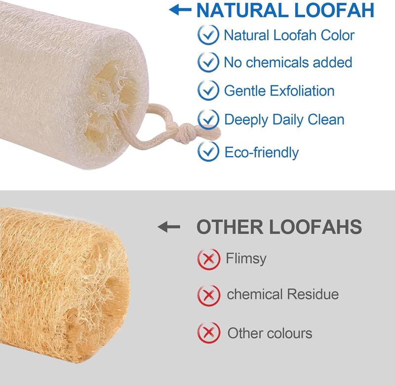 Loofah Sponge (2 Pack), 5  Loofah   Scrubber  Egyptian Loofa    luffa Cleaning for Deep Clean  Care Bath  Shower Men Women