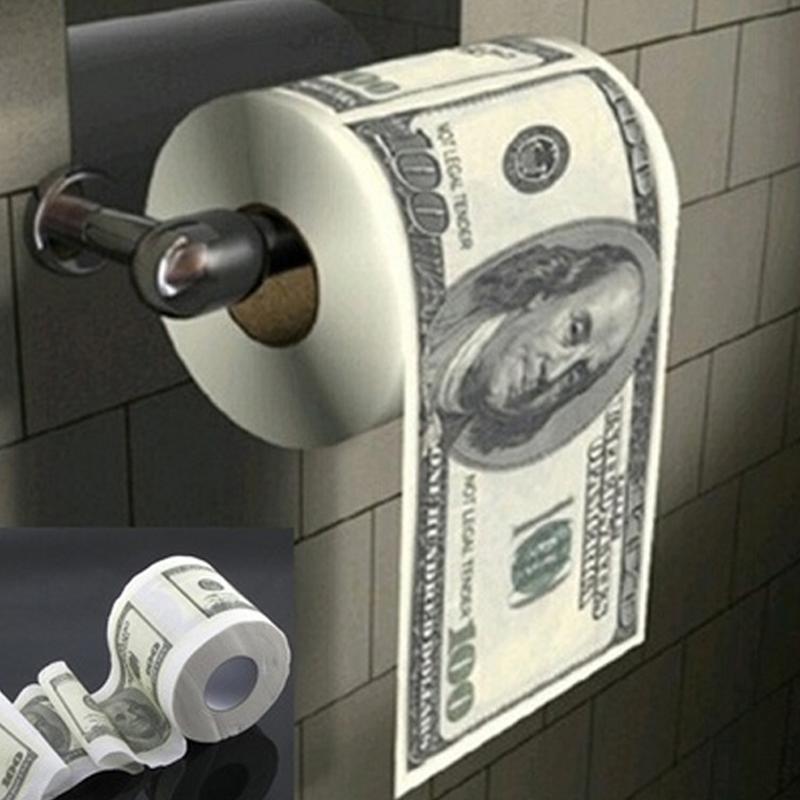 Money Toilet Paper One Hundred Dollar Bill Roll of Toilet Paper Dollar Bill Printed Household Toilet Paper for Bathroom Kitchen Workshop