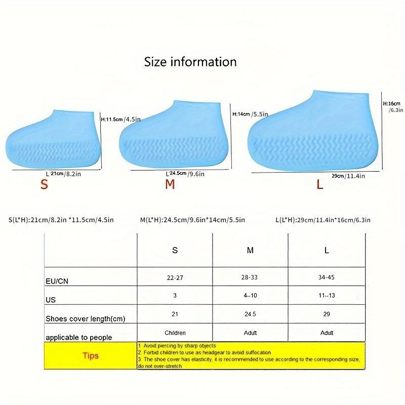 Outdoor Latex Rain Boots (3 Pairs), Disposable Waterproof Shoe Cover, Rain Prevention Shoe Cover for Outdoor School Work Office