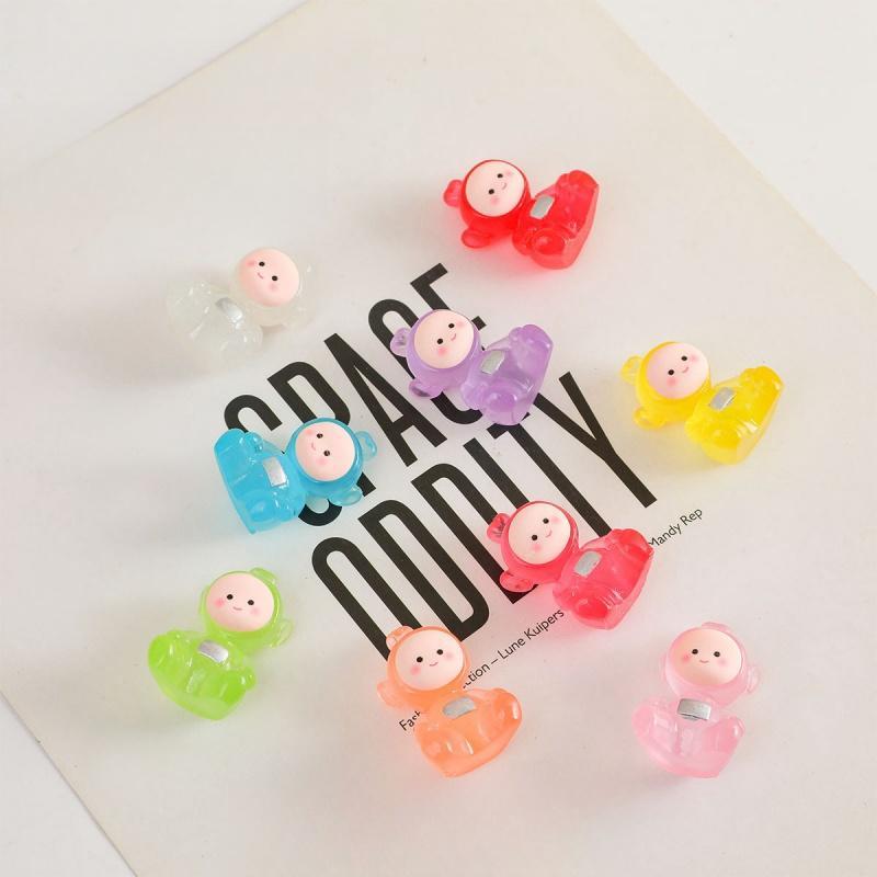 Random Color Cute Cartoon Design Miniature Ornament, 10 30pcs Luminous Miniature Ornament, DIY Decoration Accessories for Home & Garden & Car